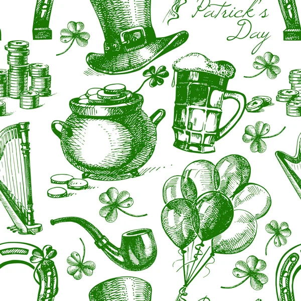 St. Patrick's Day seamless pattern — Stock Vector