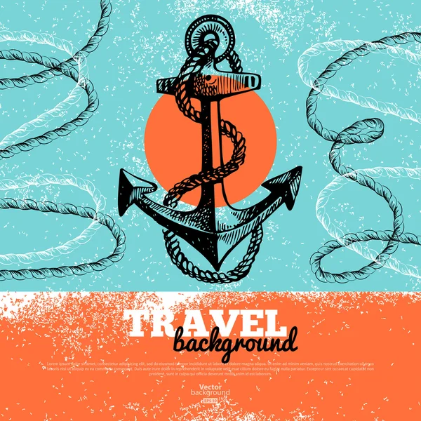 Travel vintage background. Sea nautical design. — Stock Vector