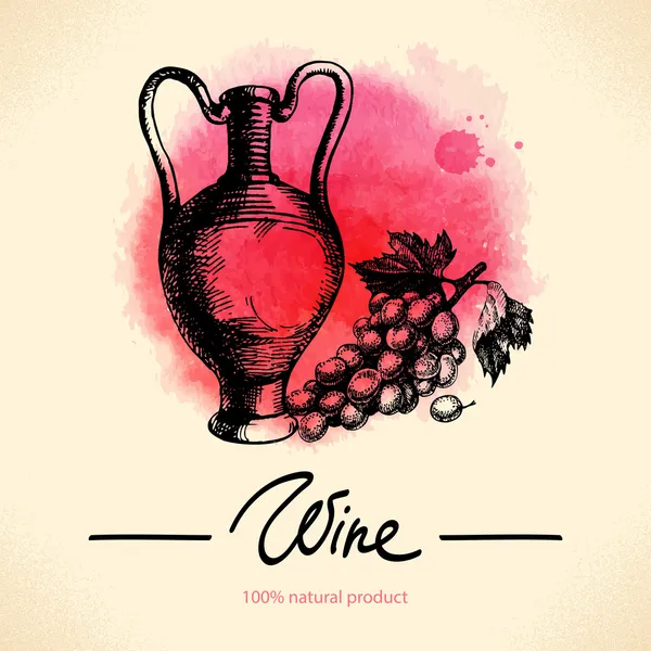 Vino de fondo vintage. Diseño de menú — Archivo Imágenes Vectoriales