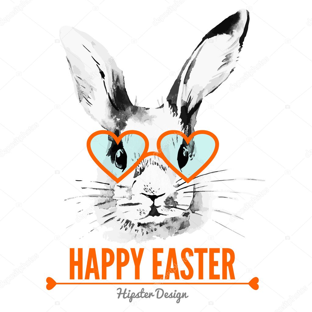 Hipster Easter rabbit.