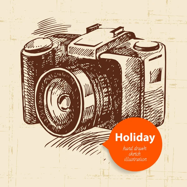 Vintage background with camera — Stock Vector