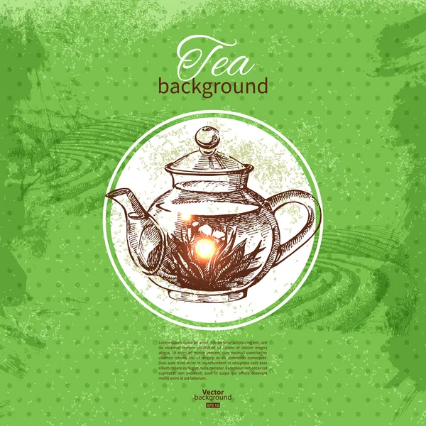 Menu tea on green background — Stock Vector