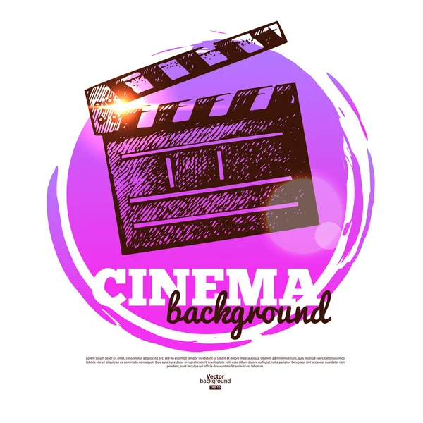 Movie cinema banner with hand drawn sketch illustration — Stock Vector