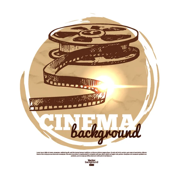Vintage film banner cinema — Vettoriale Stock