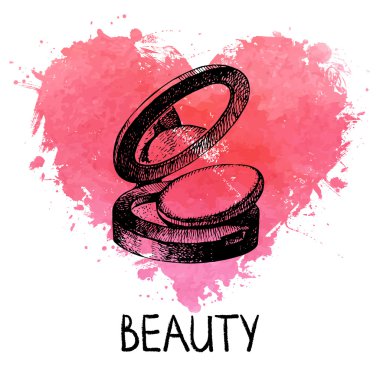 sıçrama suluboya kalp ile arka plan.