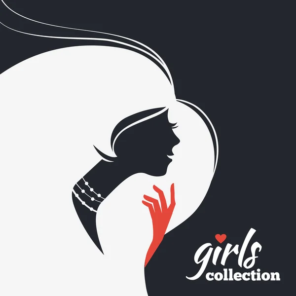 Belle silhouette femme — Image vectorielle