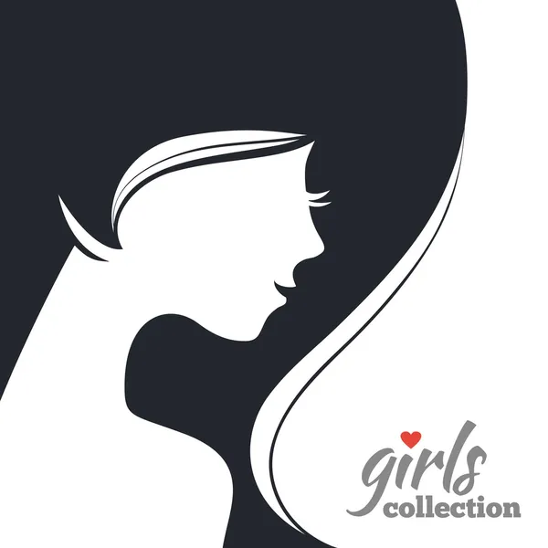 Beautiful woman silhouette — Stock Vector