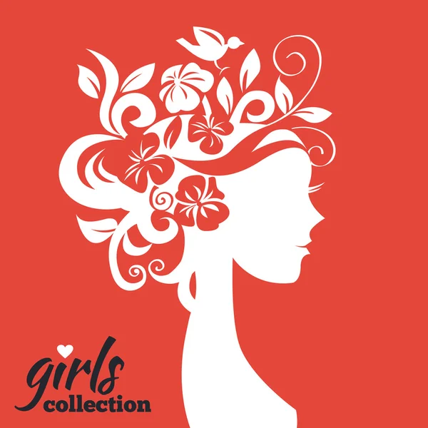 Belle silhouette femme — Image vectorielle