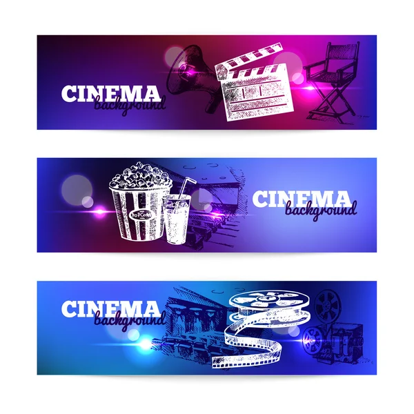 Set of movie cinema banners. — Stock Vector