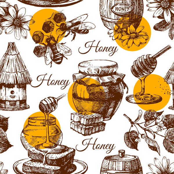 бесшовный узор меда
