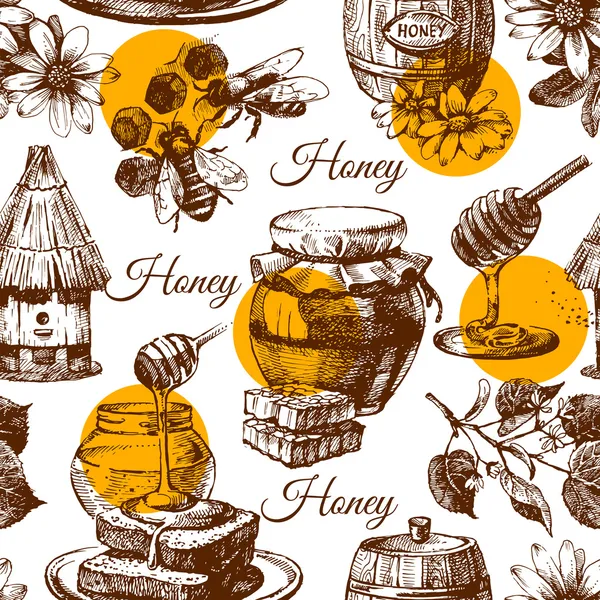 Honey seamless pattern — Stock Illustration Honey seamless pattern Stock Vector