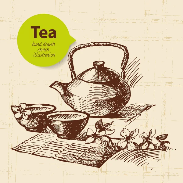 Tea vintage background — Stock Vector