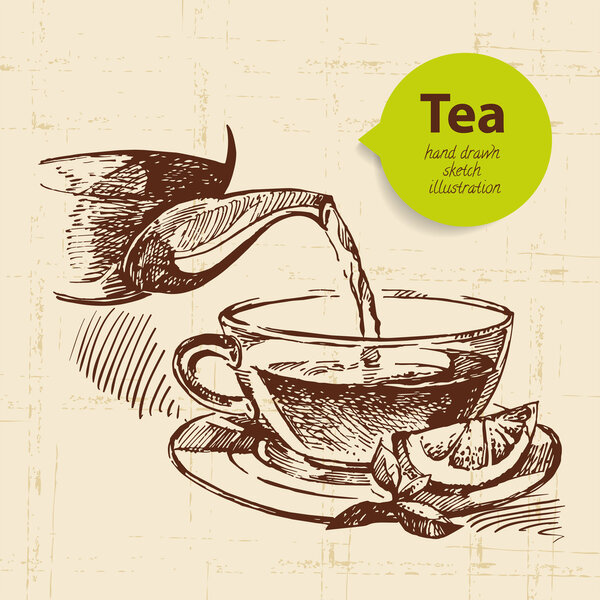 Tea vintage background.