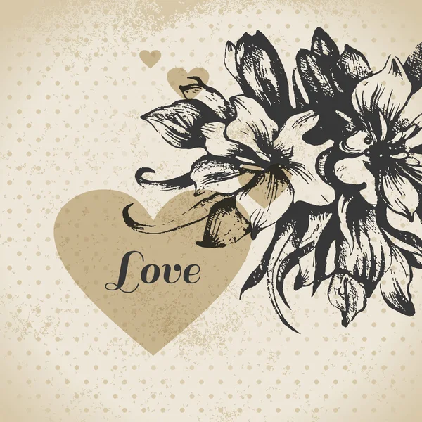 Свадебная цветочная открытка — стоковый вектор