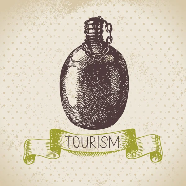 Desenho vintage turismo fundo —  Vetores de Stock