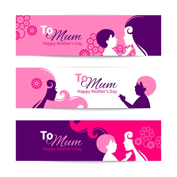 Banners for Happy Mothers Day — Stock Vector