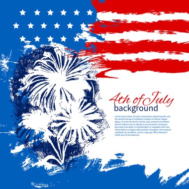 4 Temmuz arka plan ile Amerikan bayrağı.