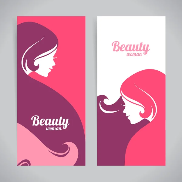 Beautiful woman silhouette. — Stock Vector