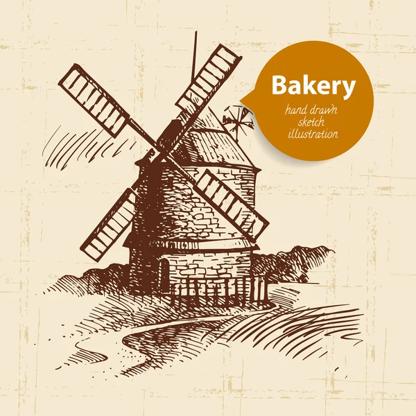 Bakery croquis fond . — Image vectorielle