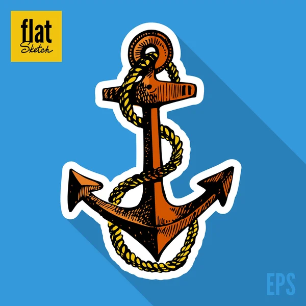 Hand drawn anchor — Stock Vector