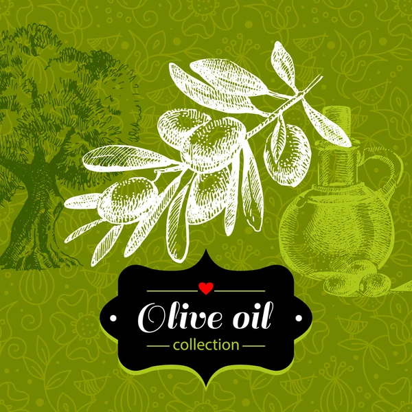Fondo de olivo — Vector de stock