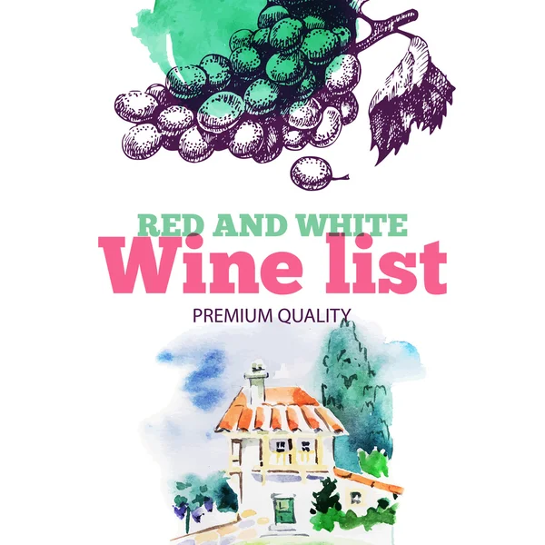 Şarap listesi. menü tasarımı — Stok Vektör