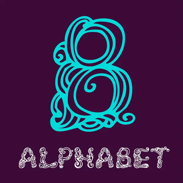 Sketch alphabet. Letter B — Stock Vector