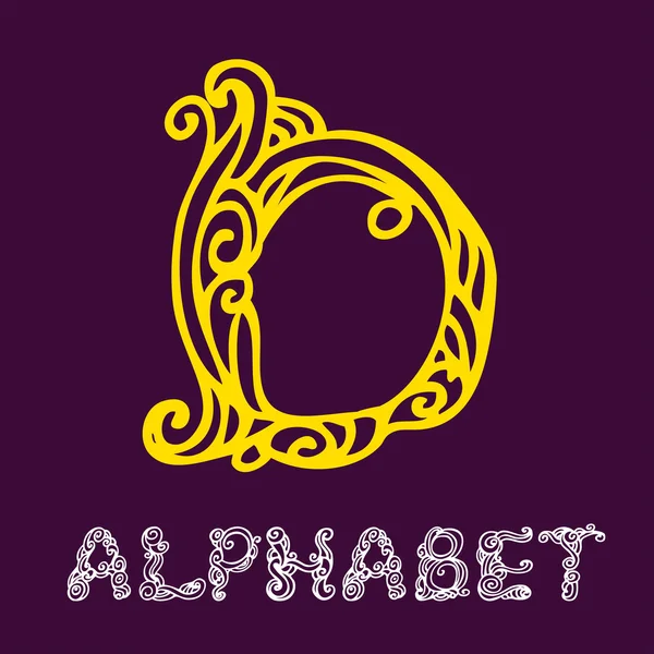 Sketch alphabet. Letter D — Stock Vector
