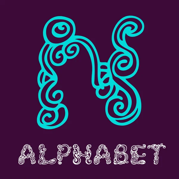 Alphabet. Letter N — Stock Vector