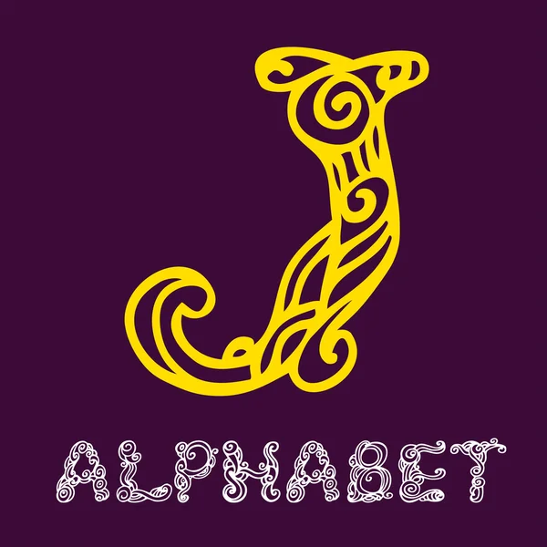 Sketch alphabet. Letter J — Stock Vector
