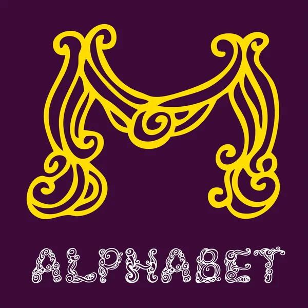 Sketch alphabet. Letter M — Stock Vector