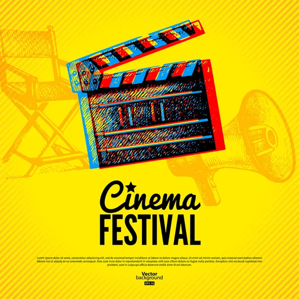 Film Sinema Festivali Afiş. — Stok Vektör