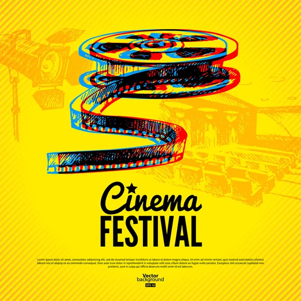 Filme cartaz festival de cinema . — Vetor de Stock