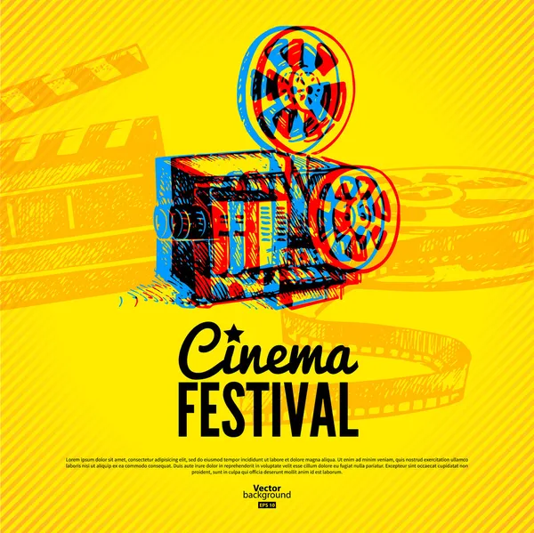 Plakát festivalu cinema film. — Stockový vektor