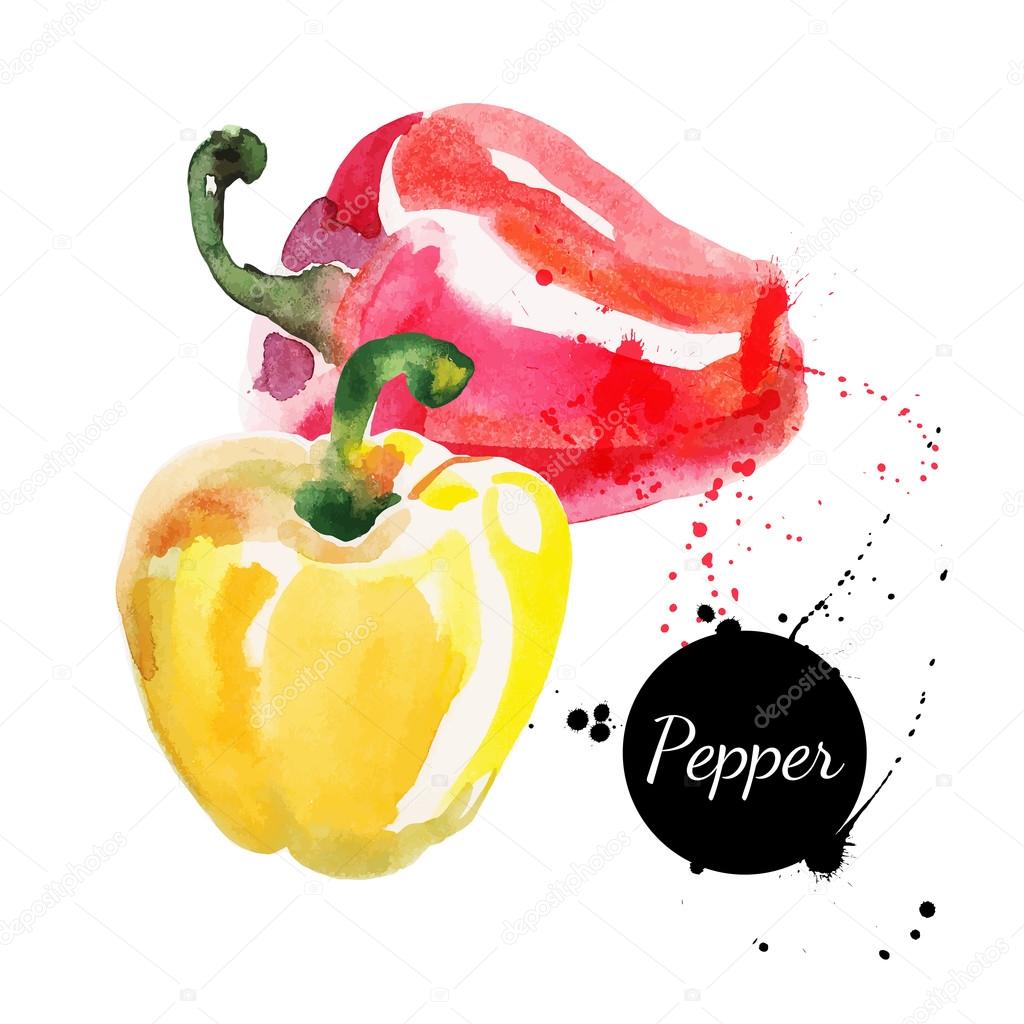 Red and yellow peppers.