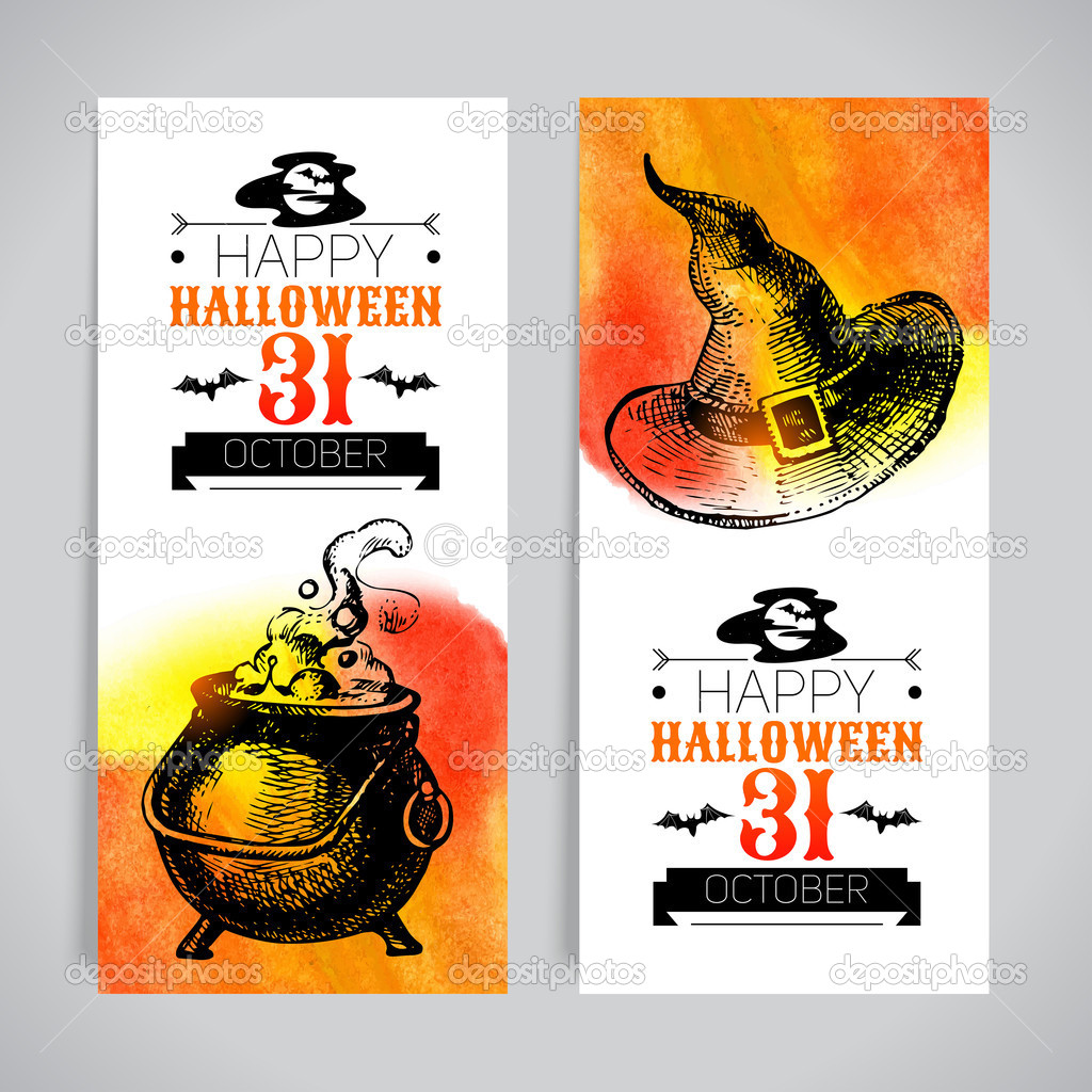 Set of Halloween banners.