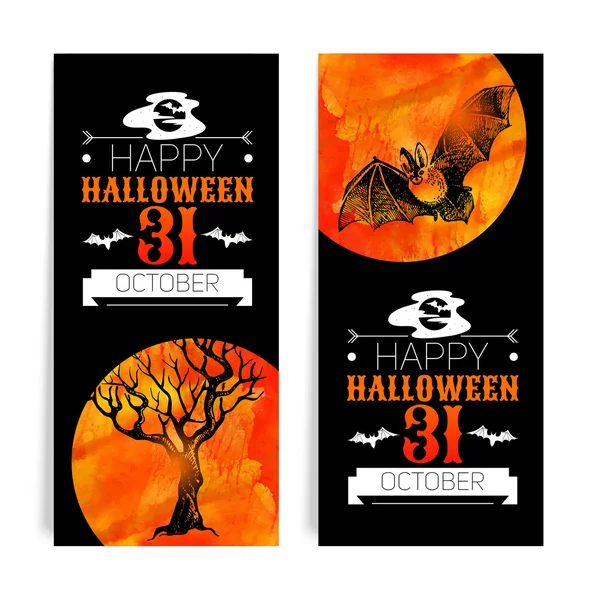 Set van Halloween spandoeken. — Stockvector