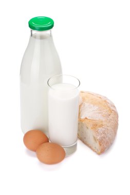 süt şişesi, cam, yumurta ve ekmek