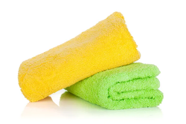 Green and yellow towels — Stock Photo, Image