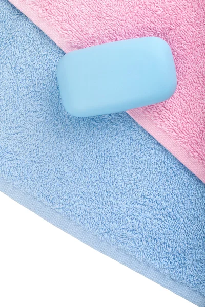 Soap over towels — Stock Photo, Image