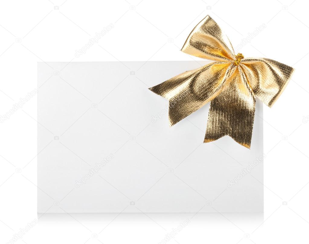 Empty gift card and bow decor — Stock Photo © karandaev 14167250