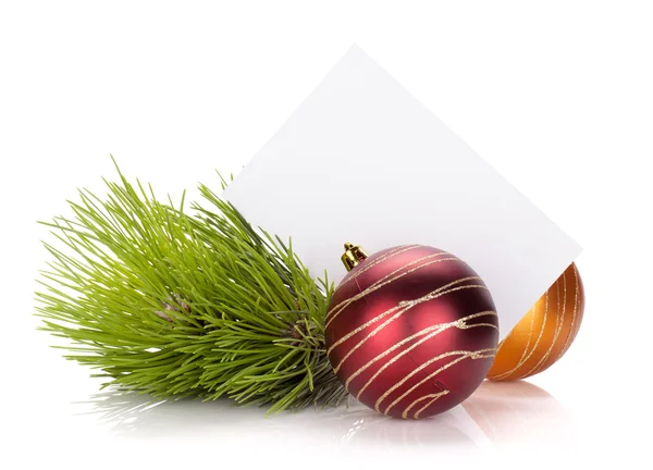 Empty gift card and christmas decor — Stock Photo, Image