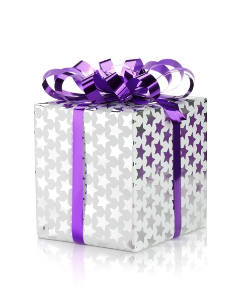 Christmas gift box with ribbon Stock Photo