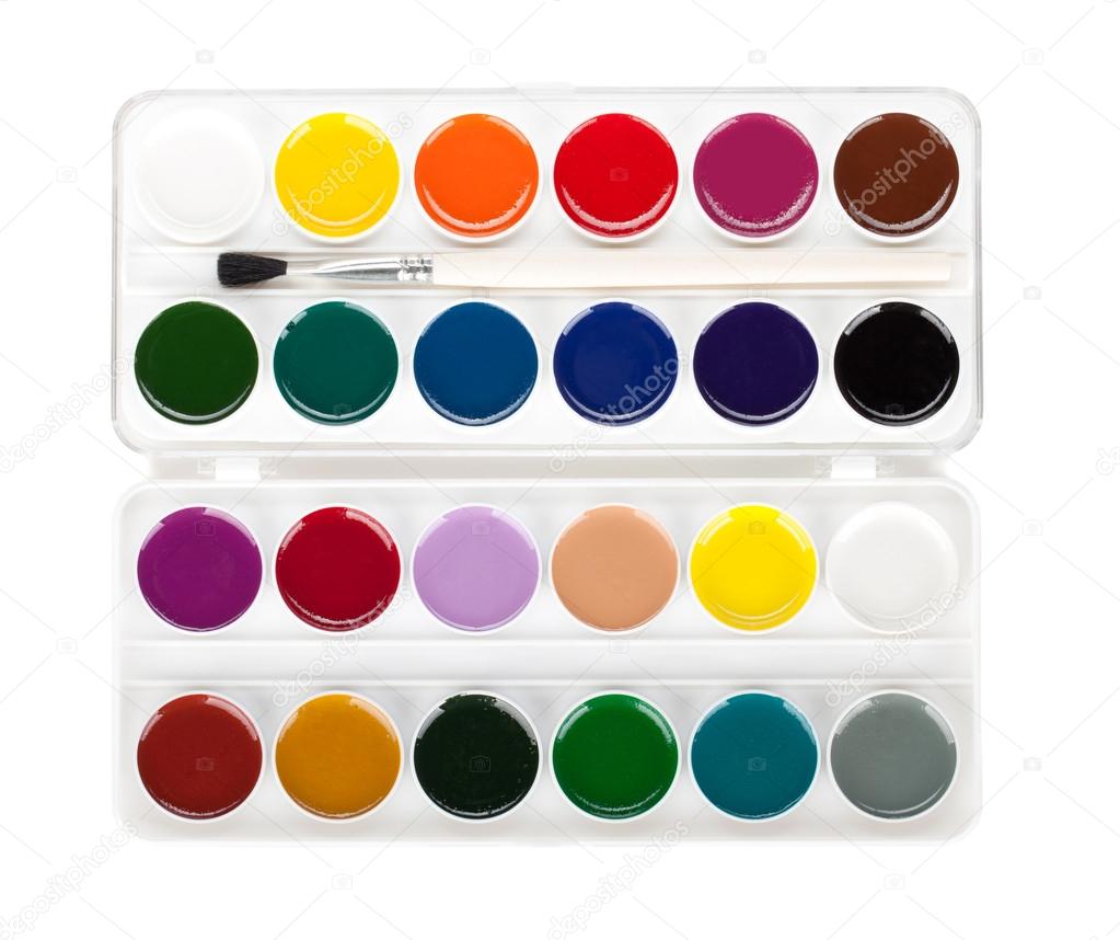 Paint palette with brush