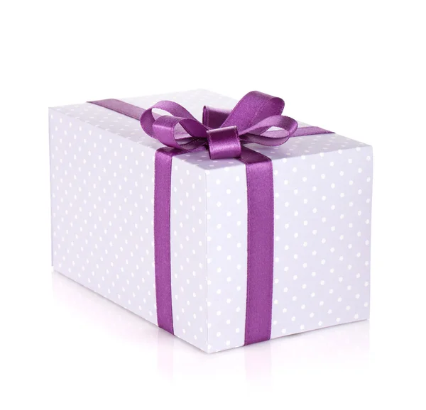 Blue gift box with ribbon and bow — Stock Photo, Image