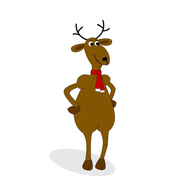 Christmas deer on white — Stock Vector