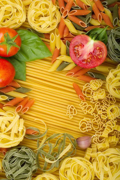 Various Italian pasta background — Stock Photo, Image