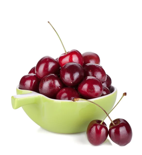 Ripe cherries in a bowl — Stock Photo, Image