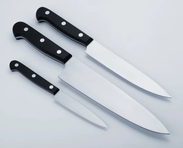 Τρία μαχαίρια κουζίνας — Φωτογραφία Αρχείου