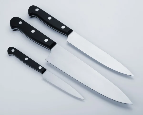 Three kitchen knives — Stock Photo, Image